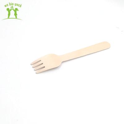 China 160mm Eco-Friendly Wooden Fork Disposable ECO-FRIENDLY Take Out Cutlery For Restaurant Wooden Fork for sale