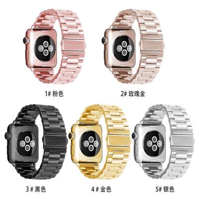 China 38mm 40mm 42mm 44mm 41mm 45mm Stainless Steel 316L 3 Link Strap Wrist Watch Strap For Apple Watch Band Stainless Steel for sale