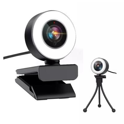 China Auto Brightness T100 Led Webcam Ring 1080P 2K Full HD Camera Laptop PC USB Webcam With Microphone Led Light for sale