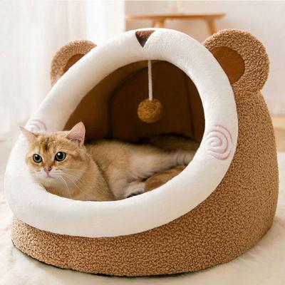 중국 Popular Large Cartoon Pet House Cat Little House With Play Ball Mechanical Wash 판매용