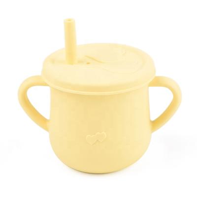 中国 Custom Reusable Silicone Table Ware No Spill Baby Unbreakable Silicone Sippy Snack Cup For Baby Drinking 販売のため