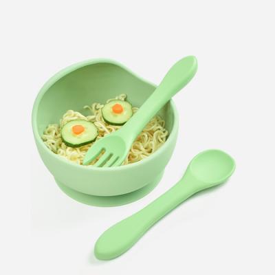 Κίνα Amazon  Suction Silicone Table Ware Children Kids Dinnerware Spoon  Fork  Set προς πώληση