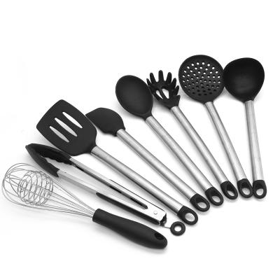 Cina High quality 8pcs silicone kitchen cooking utensil set kitchen tools with stainless steel handle in vendita