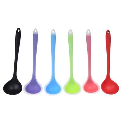 China Single Package Kitchenaid Utensil Set Red Heat Resistant Non-stick Silicone Soup Ladle for sale