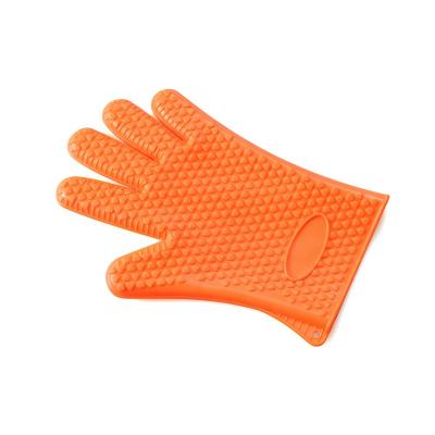 中国 Practical 5 Fingers thicken silicone grill mitts heat resistant kitchen bbq mitts 142g oven mitts 販売のため