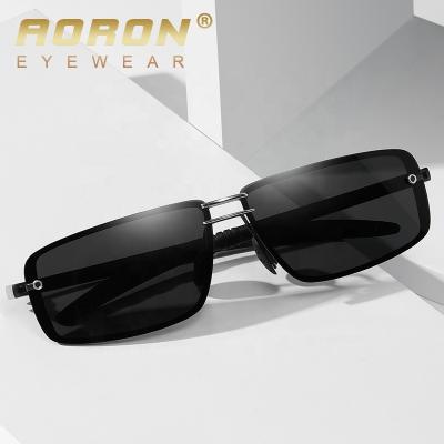 China New Arrival Fashion Sunglasses Classic Small Rectangle Metal Frame UV400 Polarized Night Vision Driving Sunglasses Men River Sun Glass Shade for sale