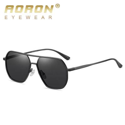 China Big Square Aoron Sunglasses Fashion Sunglasses Men Night Vision Photochromic Polarized Lens Ultralight Magnesium Aluminum Frame Shading A715 for sale