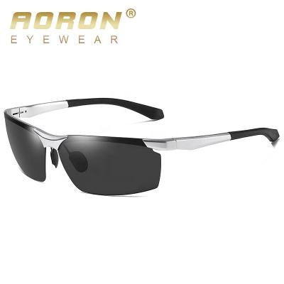 China Popular Unique Sports Sunglasses Aoron Occhiali DA Aluminum Magnesium Metal Sports Polarized Sun Glass Men's Sunglasses 8039 for sale