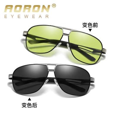 China Aoron Night Vision Pilot Glasses For Men And Women Safety Driving UV400 Fashion Polarized Day And Night Vision Sunglasses 8521 for sale