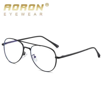 China For Reading Glasses Aoron Fashion Metal Frame Female Anti Blue Light Glasses Male Designer Unisex 662 Retro Computer Gaming Glasses for sale