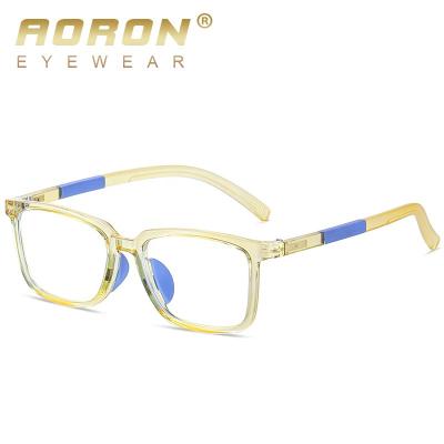 China TR90 Aoron Kids Small Blue Light Blocking Flexible Soft Glass Rectangle TR Computer Glasses Frames For Kids Age 3-9 TR1002PG for sale