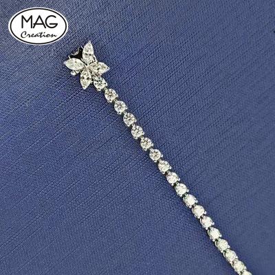 China Wholesale Price 18k Gold FASHIONABLE Simple Row Natural Diamond Tennis Bracelet Round And Marquise Cut for sale