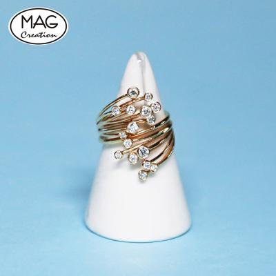 China FASHIONABLE Customized Stunning Fascinating Design 18K Rose Gold 0.64ct Natural Diamond Ring Fine Jewelry Fireworks for sale