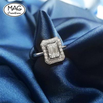 China Vintage Fashion Wholesale Price 18K Gold Emerald Cut 1.0ct Diamond Ring for sale