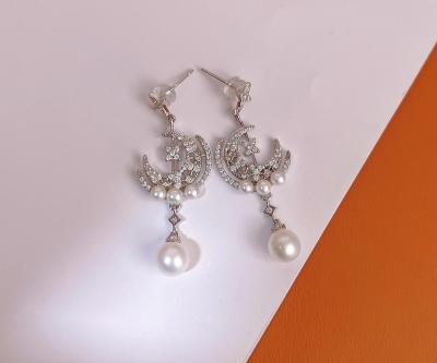 China New Trendy Candy 3~4mm Natural Baroque Pearl + 7~8mm Freshwater Pearl Stud Earrings for sale