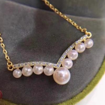 China FASHIONABLE 2022 factory direct freshwater supply pearl gold rhinestone coating necklace for sale