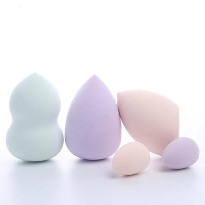 China Hydrophilic non-latex gourd wet and dry powder puff set 5 pieces creative beauty egg for sale