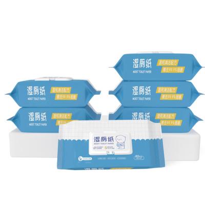 China Wet Soft Comfortable Cleaning Eco Feature Toilet Paper Wet Tissue Household Alcohol Free Disposable Customized Material for sale