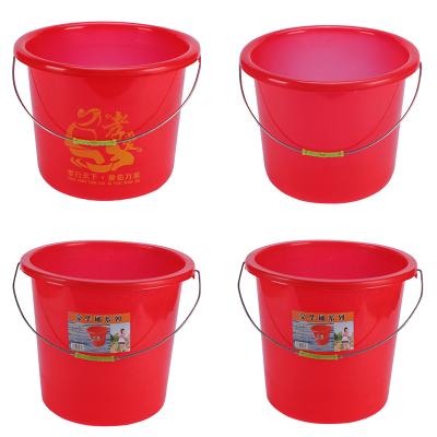 China Viable Made In China Top Quality Durable Red Plastic Bucket With Handle Without Lid for sale