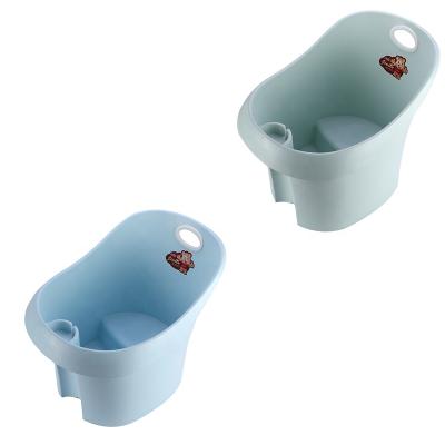 China Sustainable Hot Selling Bathing Bucket With Drain Cover Child Safety Plastic Bathtub With Stool For Baby for sale