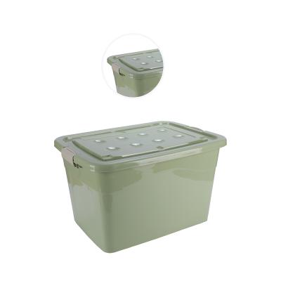 China Sustainable Supply Colorful Box With Handle Plastic Storage Box With Cover PP+PE Plastic Storage Box for sale