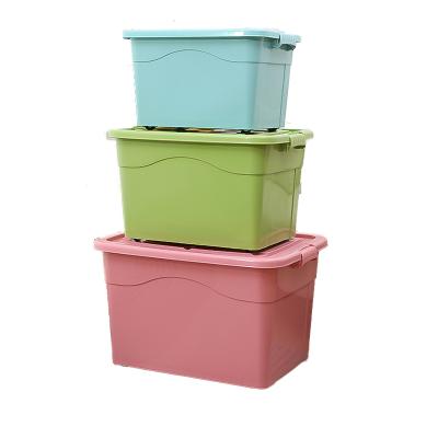 China Sustainable Hot Selling Storage Box With Cover With Wheels Children Strong Load-bearing Plastic Storage Box for sale