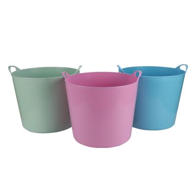 China Low price viable factory selling high quality soft storage bucket with handle around colorful storage buckets for sale