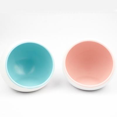 China Automatic Fancy Cute Round Shape Ceramic Pet Feeding Bowl For Pet Accessories for sale