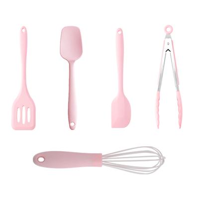 China Minimalist 5 Piece Silicone Kitchen Cookware Sets Non Stick Cooking Baking Tools and Accessories for sale