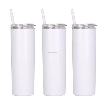 China Disposable USA Warehouse Stocked 20 Oz White Straight Sublimation Mask Stainless Steel Tumblers Double Wall Coffee Mug Insulated Tumblers for sale