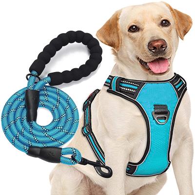 China Luxury Mesh Padding Soft Dogs Pet Reflective Vest Pull Front Range Dog Harness With Handle for sale