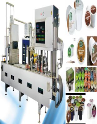 China Dairy Factory Automatic Industrial Ground Coffee Aluminum Capsule K Cups Filling Sealing Machine for sale