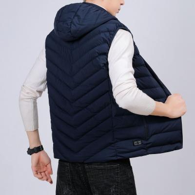 China New Product New Product Anti-Wrinkle Hooded Vest Anti-Wrinkle Removable Heating Dual Control Electric Hooded Vest Jacket Cotton Jacket Men for sale