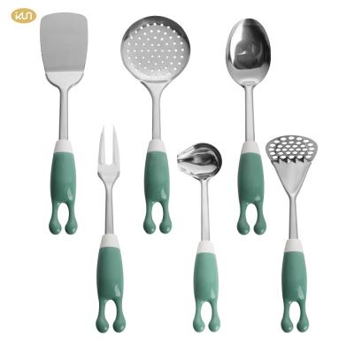 China Good Quality Food Grade Kitchen Utensils Stainless Steel 6pcs With Soft Touch Handles Kitchen Gadgets for sale