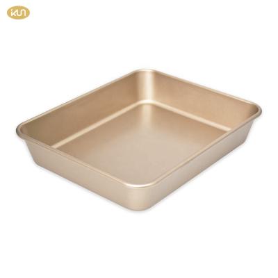 China Good Quality Non Stick Rectangle Square Sheet Pan Bakeware Baking Tray Sustainable Bakery Tools Bread Box for sale