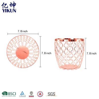 China Viable Wholesale Manufacturing Kitchen Decor Copper Plating Metal Wire Fruit Storage Basket for sale