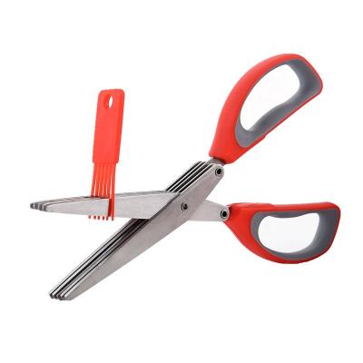 China Hot Selling 5 Blade Amazon Kitchen Universal Shear Stainless Steel Kitchen Scissors for sale