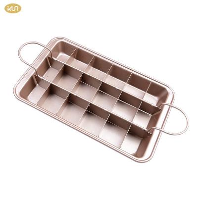 China New Style 18 Pre-Slice Viable Carbon Steel Brownie Baking Tray for Oven Baking for sale