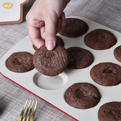 China 2021 Hot Selling Viable Carbon Steel 12 Non-Stick Cup Mini Baking Tool Muffin Cup for sale