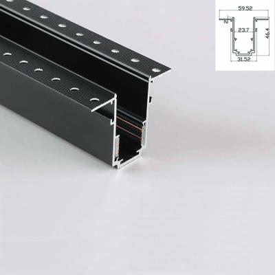 China 20MM modern type embeded recessed mounted track rail without border for magnetic led linear spot lighting for sale