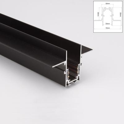 China Modern Aluminum Ceiling Track Rimless Embeded Recessed Mounted Rail For Magnetic Linear Led Cob Track Lighting for sale