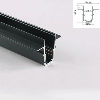 China 20MM Modern Aluminum Rimless Type Embeded Recessed Mounted Magnetic Led Lighting Track Rail for sale