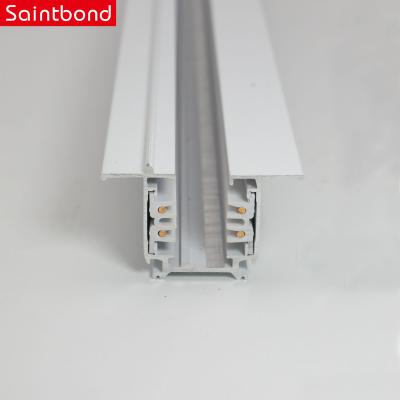 China Modern high quality 4 wire 3 phase aluminum spot light recessed track rail for led track lighting system for sale