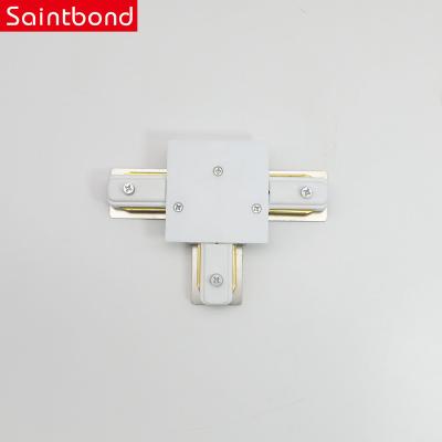 China For 2 Wire LED Spot Light Track Recessed T Type Modern Joiner Shape Track Electrical Wire Connector Electric Rail System for sale