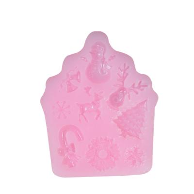 China Disposable Christmas Theme Cake Chocolate Silicone Mold Baking Tools for sale