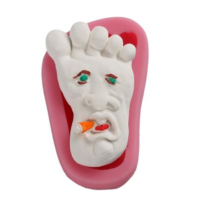 China Disposable Cake Funny Candle Face Silicone Mold Foot Shape Series Halloween Handmade Soap Mold for sale