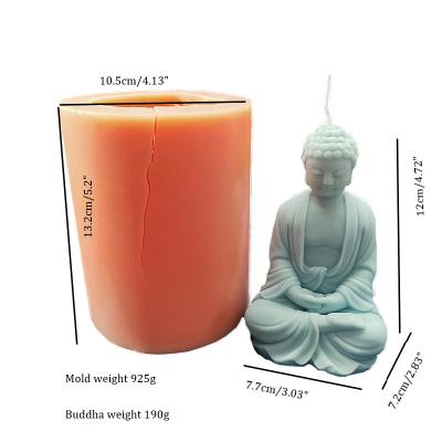 China Viable Buddhist DIY Buddha statue epoxy resin vela moldes carfts silicone molds for candle making for sale