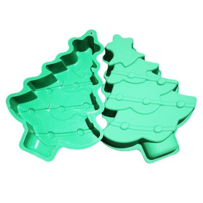 China Sustainable Food Grade Silicone Christmas Tree Molds Chocolate Cake Baking Decoration Molds Dessert Loaf Silicone Molds for sale