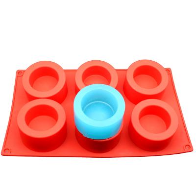 China Disposable 6 Muffin Cup Pudding Chocolate Cake Molds Making Candle Holder DIY Resin Pot Silicone Molds Molds for sale