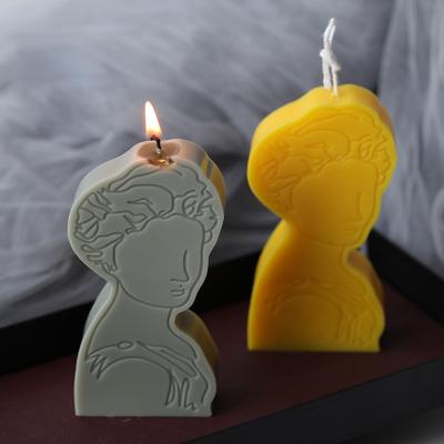 China Disposable Simple European Classic Race Portrait Woman Candle Silicone Mold DIY Figure Aromatherapy Candle Mold for sale